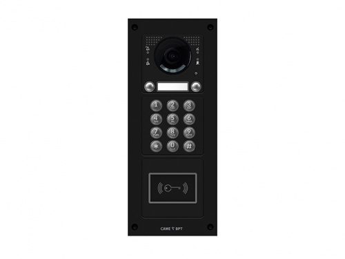 MKITVIP-32KRV Вызывная вандалозащитная IP-видеопанель MTM с 2 кнопками, кодонаборной клавиатурой и считывателем, 3 модуля, цвет темно-серый
