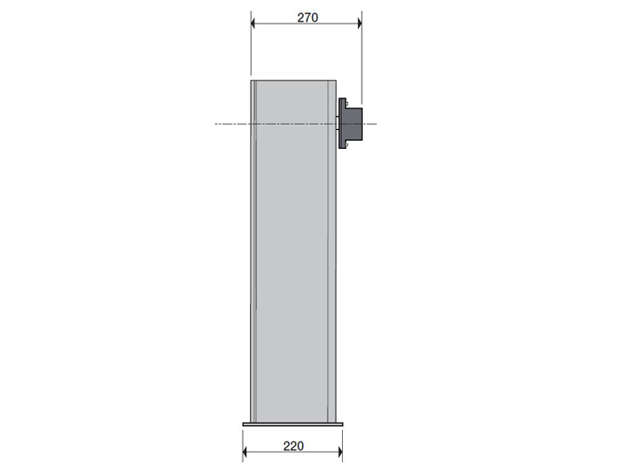 G4000_SX Тумба шлагбаума из оцинкованной и окрашенной стали для левостороннего монтажа, класс защиты IP54