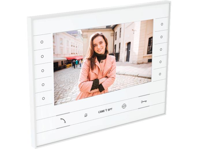 FUTURA IP WH Абонентское IP-устройство hands-free с цветным 7" дисплеем, сенсорными клавишами и питанием PoE, цвет белый лёд