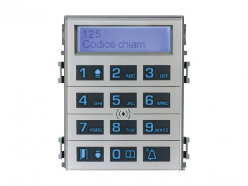 DCOMBO Сенсорная кодонаборная клавиатура для панелей THANGRAM с информационным дисплеем и считывателем, цвет металл